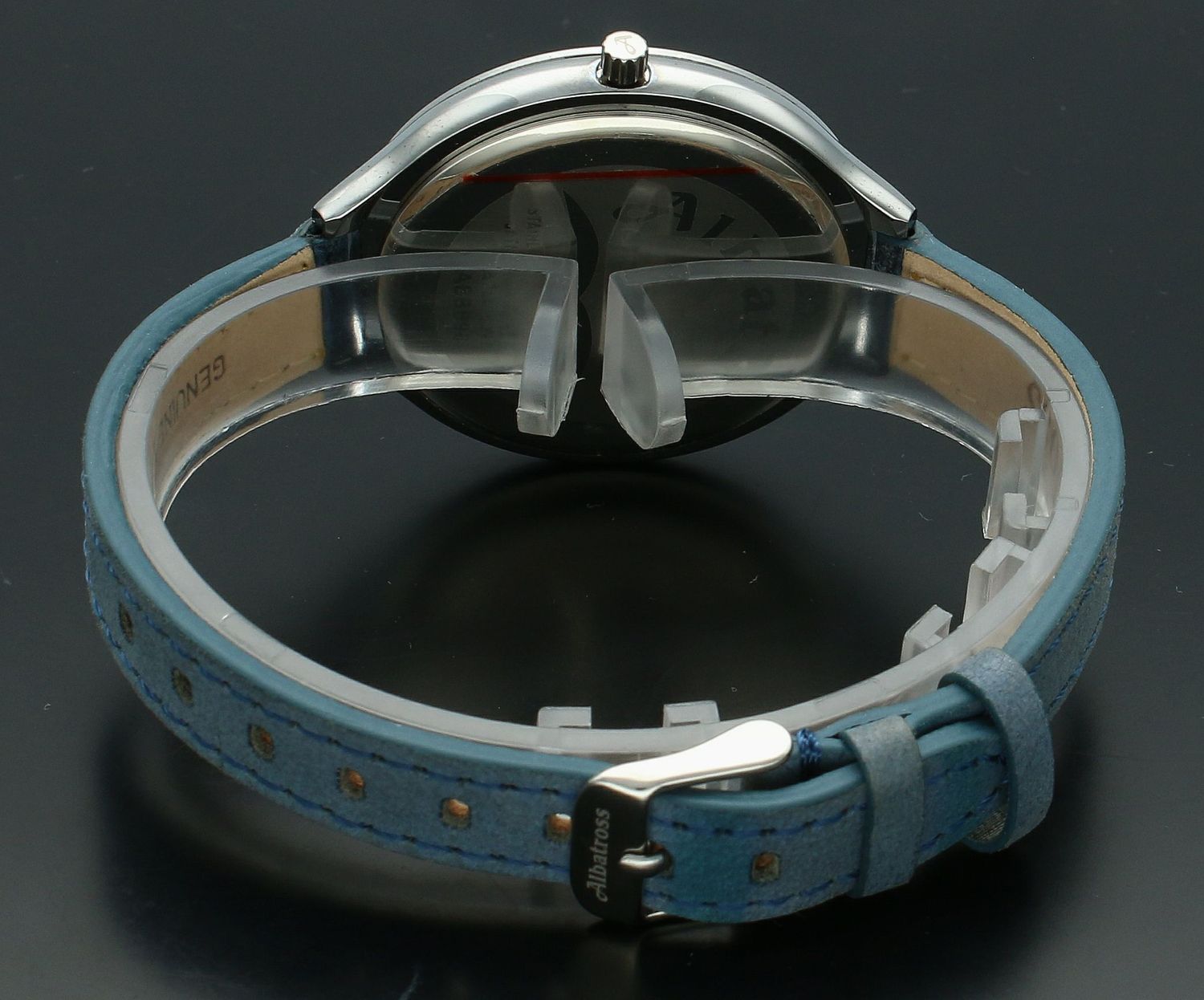 Zegarek damski na niebieskim pasku Albatros ABBB96 niebieski. Damski zegarek na pasku. Zegarek damski na niebieskim pasku. Tani zegarek damski. Tani zegarek dla kobiety z granatową tarczą. Zegarek na prezent dla kobiety.  .jpg